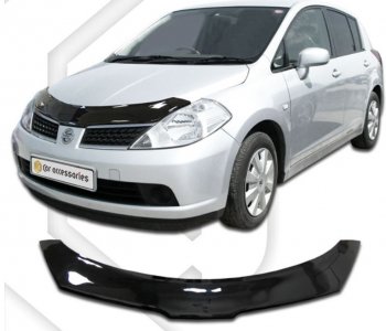 Дефлектор капота CA-Plastic Nissan Tiida  1 хэтчбэк (2004-2007) C11 дорестайлинг, Япония