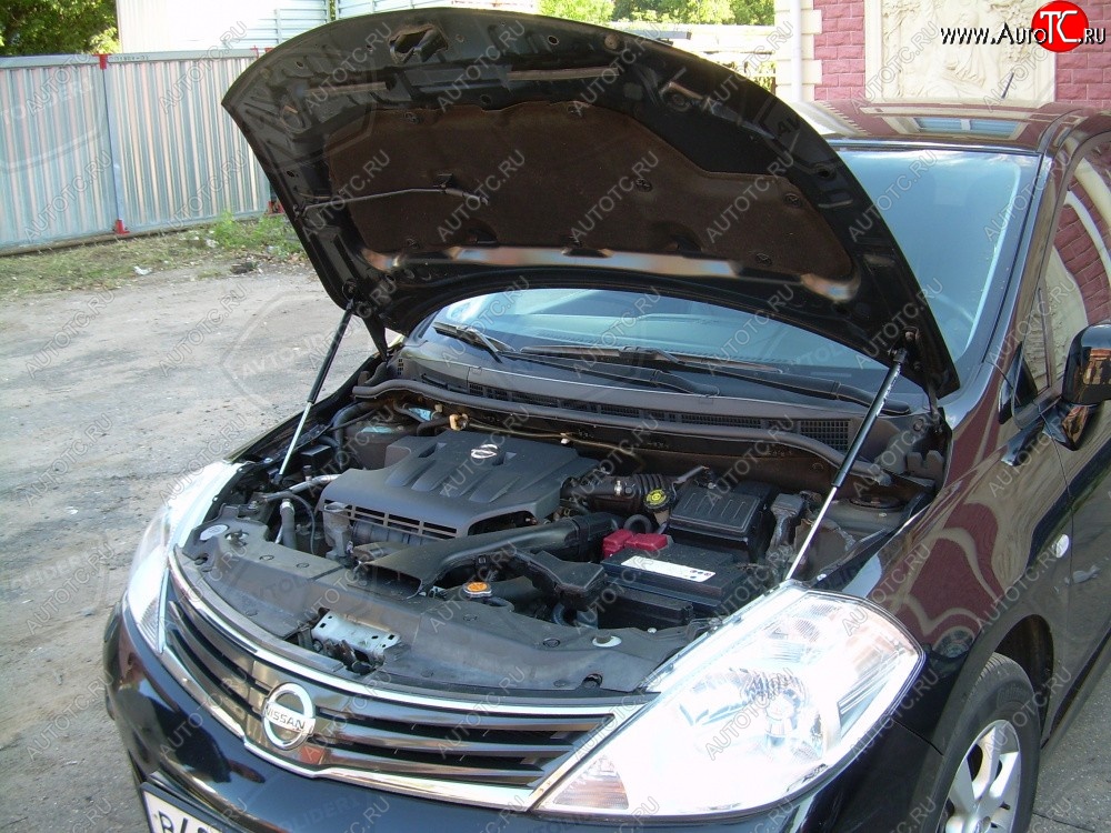 2 049 р. Упоры капота Russtal Nissan Tiida 1 хэтчбэк C11 дорестайлинг, Япония (2004-2007) (2 штуки)  с доставкой в г. Пермь