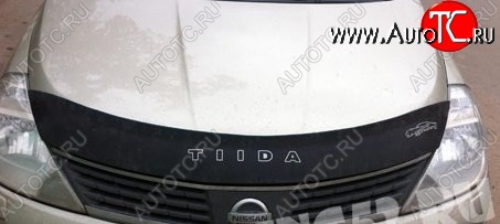 999 р. Дефлектор капота Russtal Nissan Tiida 1 хэтчбэк C11 дорестайлинг, Япония (2004-2007)  с доставкой в г. Пермь