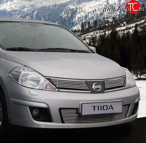 5 444 р. Декоративная вставка воздухозаборника Souz-96 Nissan Tiida 1 седан C11 рестайлинг (2010-2014)  с доставкой в г. Пермь