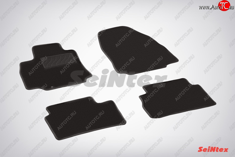 2 899 р. Комплект ворсовых ковриков в салон LUX Seintex  Nissan Tiida ( 1 хэтчбэк,  2 хэтчбек) (2004-2019) C11 дорестайлинг, Япония, C12 (Чёрный)  с доставкой в г. Пермь