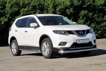 25 699 р. Защита порогов вогнутая из трубы Ø63 Petroil Tuning  Nissan X-trail  3 T32 (2013-2022) дорестайлинг, рестайлинг (Нержавеющая полированная сталь)  с доставкой в г. Пермь. Увеличить фотографию 3