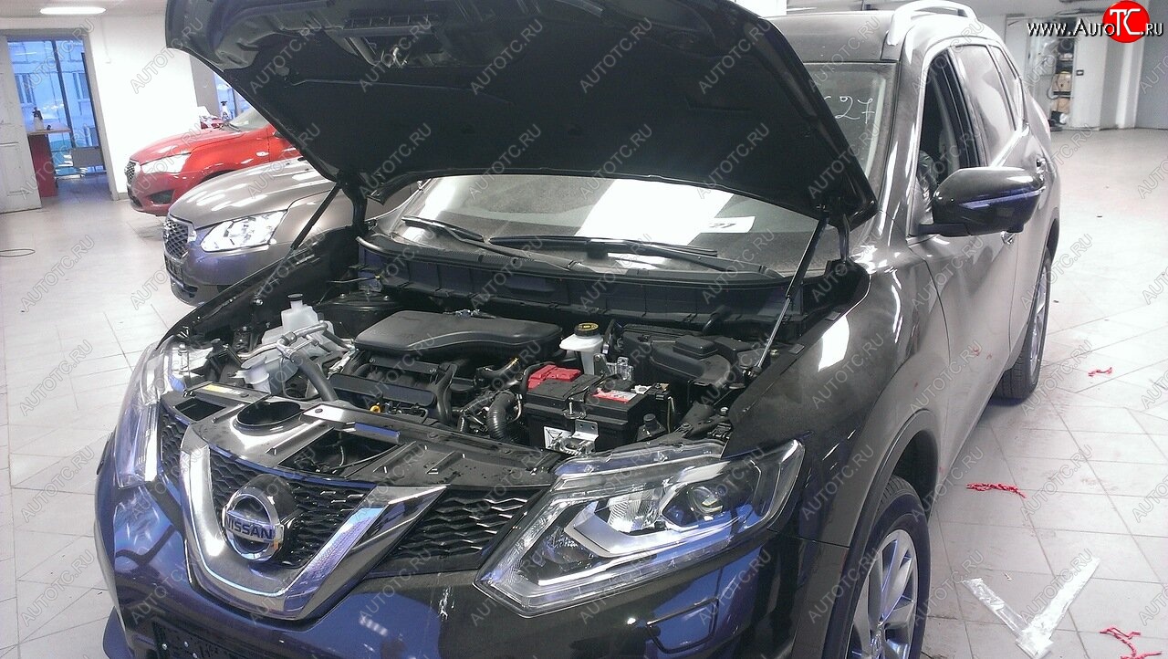 2 199 р. Упоры капота Russtal Nissan X-trail 3 T32 дорестайлинг (2013-2018)  с доставкой в г. Пермь