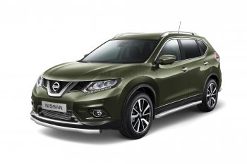 3 099 р. Накладка на решетку переднего бампера Petroil Tuning  Nissan X-trail  3 T32 (2013-2018) дорестайлинг (С парктроником)  с доставкой в г. Пермь. Увеличить фотографию 2