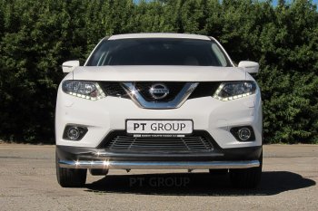 7 699 р. Накладка на решетку переднего бампера Petroil Tuning  Nissan X-trail  3 T32 (2013-2018) дорестайлинг (Без парктроника)  с доставкой в г. Пермь. Увеличить фотографию 4