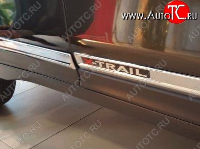 11 449 р. Верхние молдинги CT Nissan X-trail 3 T32 рестайлинг (2017-2022) (Неокрашенные)  с доставкой в г. Пермь