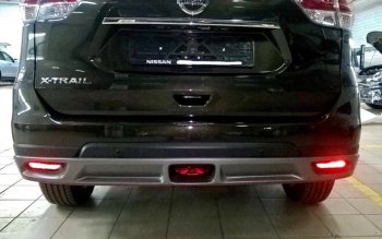5 649 р. Накладка на задний бампер АвтоКрат  Nissan X-trail  3 T32 (2017-2022) рестайлинг (Неокрашенная)  с доставкой в г. Пермь. Увеличить фотографию 2