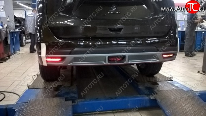 5 649 р. Накладка на задний бампер АвтоКрат  Nissan X-trail  3 T32 (2017-2022) рестайлинг (Неокрашенная)  с доставкой в г. Пермь