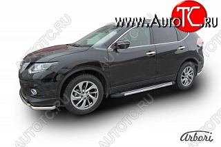 12 509 р. Порожки для ног Arbori Luxe Black Nissan X-trail 3 T32 рестайлинг (2017-2022)  с доставкой в г. Пермь