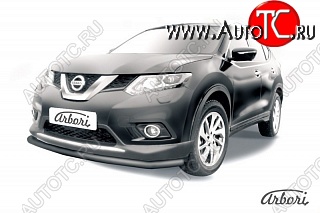6 399 р. Защита переднего бампера Arbori (черная, 1 труба d57 mm).  Nissan X-trail  3 T32 (2013-2018) дорестайлинг  с доставкой в г. Пермь