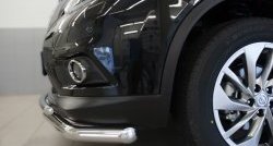 16 599 р. Защита переднего бампера (2 трубыØ63 и 42 мм, нержавейка) SLITKOFF  Nissan X-trail  3 T32 (2013-2018) дорестайлинг  с доставкой в г. Пермь. Увеличить фотографию 3