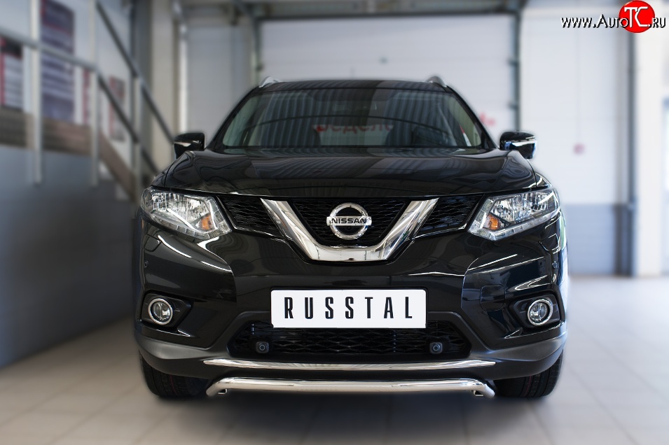 14 849 р. Защита переднего бампера (Ø42 мм волна, нержавейка) SLITKOFF  Nissan X-trail  3 T32 (2013-2018) дорестайлинг  с доставкой в г. Пермь