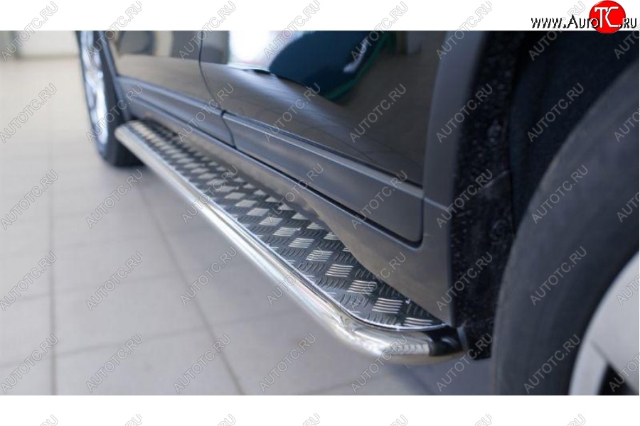 22 999 р. Защита порогов из круглой трубы диаметром 42 мм SLITKOFF v2 Nissan X-trail 3 T32 рестайлинг (2017-2022)  с доставкой в г. Пермь