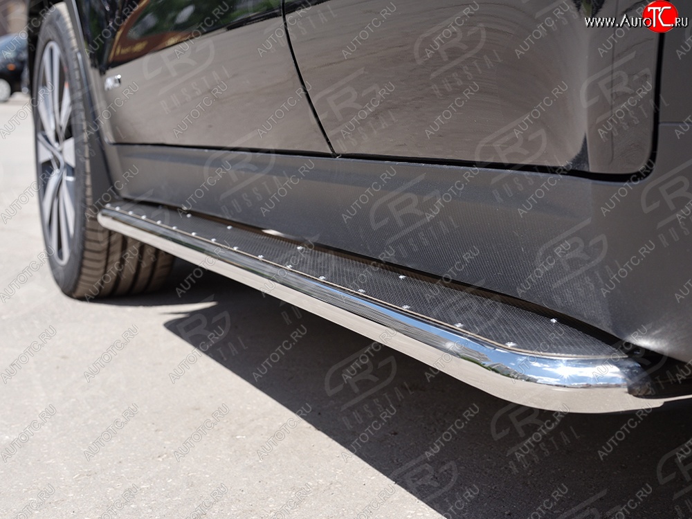 35 549 р. Защита порогов из круглой трубы диаметром 42 мм SLITKOFF v3 Nissan X-trail 3 T32 рестайлинг (2017-2022)  с доставкой в г. Пермь
