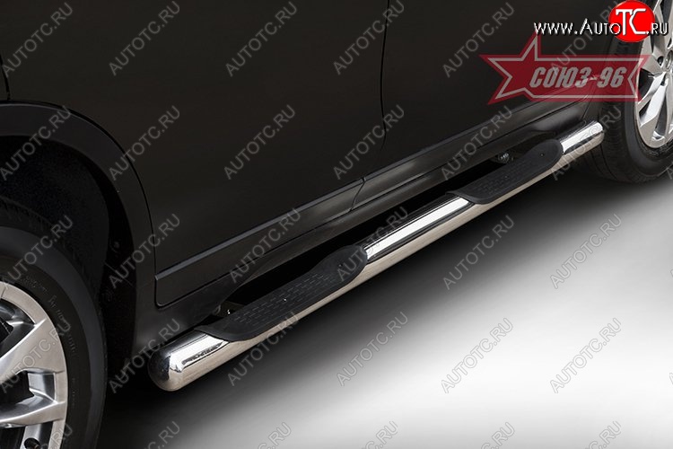 16 289 р. Защита порогов с проступью Souz-96 (d76) Nissan X-trail 3 T32 рестайлинг (2017-2022)  с доставкой в г. Пермь