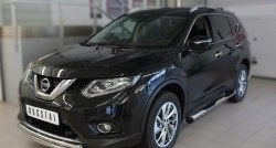 83 999 р. Защита порогов с пластиковыми вставками для ног из круглой трубы диаметром 76 мм Russtal Nissan X-trail 3 T32 рестайлинг (2017-2022) (Защита порогов с со скосами на торцах (вариант 1))  с доставкой в г. Пермь. Увеличить фотографию 7
