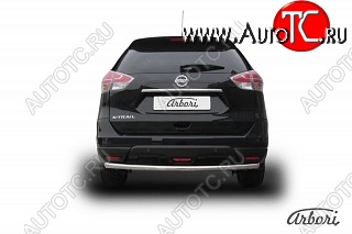 4 499 р. Защита заднего бампера Arbori (нержавейка, 1 труба d57 mm).  Nissan X-trail  3 T32 (2017-2022) рестайлинг  с доставкой в г. Пермь