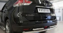 12 349 р. Защита заднего бампера (Ø63 и 42 мм, уголки, нержавейка) SLITKOFF  Nissan X-trail  3 T32 (2017-2022) рестайлинг  с доставкой в г. Пермь. Увеличить фотографию 2