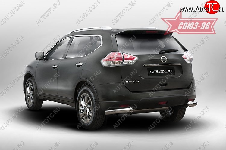 13 229 р. Защита заднего бампера из боковых уголков Souz-96 (d76)  Nissan X-trail  3 T32 (2017-2022) рестайлинг  с доставкой в г. Пермь