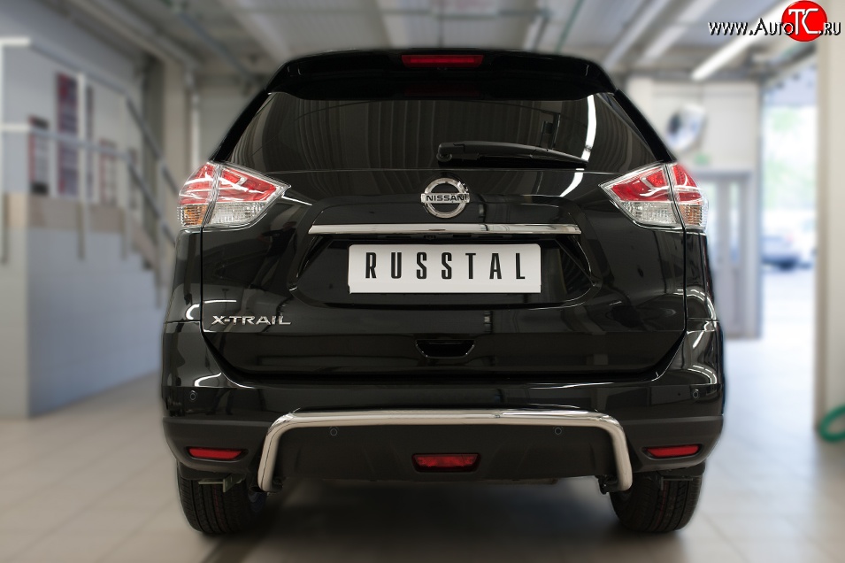 14 849 р. Защита заднего бампера (Ø42 мм волна, нержавейка) SLITKOFF  Nissan X-trail  3 T32 (2017-2022) рестайлинг  с доставкой в г. Пермь