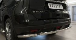 14 549 р. Одинарная защита заднего бампера из трёх труб диаметром 63 мм SLITKOFF  Nissan X-trail  3 T32 (2017-2022) рестайлинг  с доставкой в г. Пермь. Увеличить фотографию 2