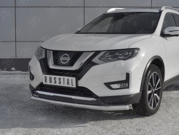 14 349 р. Защита переднего бампера (Ø63 мм, нержавейка) SLITKOFF  Nissan X-trail  3 T32 (2013-2018) дорестайлинг  с доставкой в г. Пермь. Увеличить фотографию 4