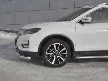 22 599 р. Защита переднего бампера (Ø63 мм с клыками, нержавейка) SLITKOFF  Nissan X-trail  3 T32 (2013-2018) дорестайлинг  с доставкой в г. Пермь. Увеличить фотографию 3