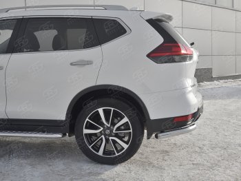 15 249 р. Защита заднего бампера (Ø63 мм уголки, нержавейка) SLITKOFF  Nissan X-trail  3 T32 (2017-2022) рестайлинг  с доставкой в г. Пермь. Увеличить фотографию 3