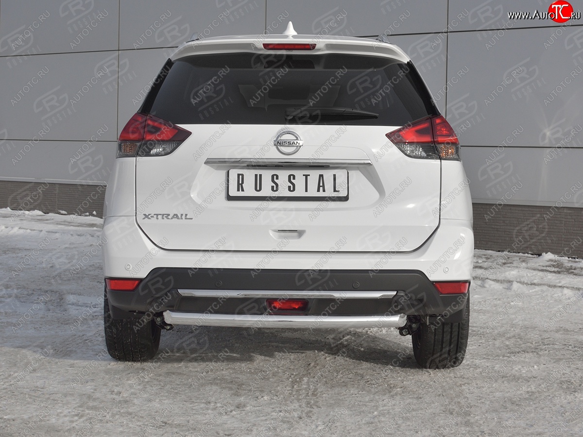 13 999 р. Защита заднего бампера (Ø63 мм, нержавейка) SLITKOFF  Nissan X-trail  3 T32 (2017-2022) рестайлинг  с доставкой в г. Пермь