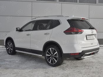 13 999 р. Защита заднего бампера (Ø63 мм, нержавейка) SLITKOFF  Nissan X-trail  3 T32 (2017-2022) рестайлинг  с доставкой в г. Пермь. Увеличить фотографию 2