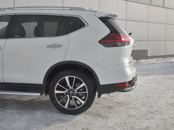 13 999 р. Защита заднего бампера (Ø63 мм, нержавейка) SLITKOFF  Nissan X-trail  3 T32 (2017-2022) рестайлинг  с доставкой в г. Пермь. Увеличить фотографию 3