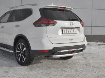 13 999 р. Защита заднего бампера (Ø63 мм, нержавейка) SLITKOFF  Nissan X-trail  3 T32 (2017-2022) рестайлинг  с доставкой в г. Пермь. Увеличить фотографию 4