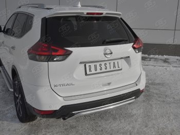 1 389 р. Защитная накладка заднего бампера Russtal Nissan X-trail 3 T32 рестайлинг (2017-2022) (Зеркальная поверхность)  с доставкой в г. Пермь. Увеличить фотографию 2