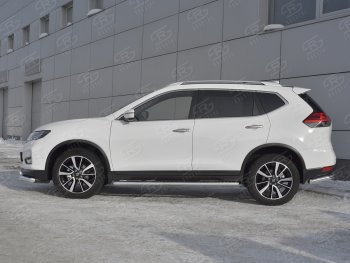 19 399 р. Защита порогов (Ø120x60 мм, нержавейка) Russtal Nissan X-trail 3 T32 рестайлинг (2017-2022)  с доставкой в г. Пермь. Увеличить фотографию 2