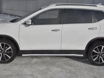 19 999 р. Защита порогов (Ø63 мм, нержавейка) SLITKOFF  Nissan X-trail  3 T32 (2017-2022) рестайлинг (Вариант 3)  с доставкой в г. Пермь. Увеличить фотографию 3