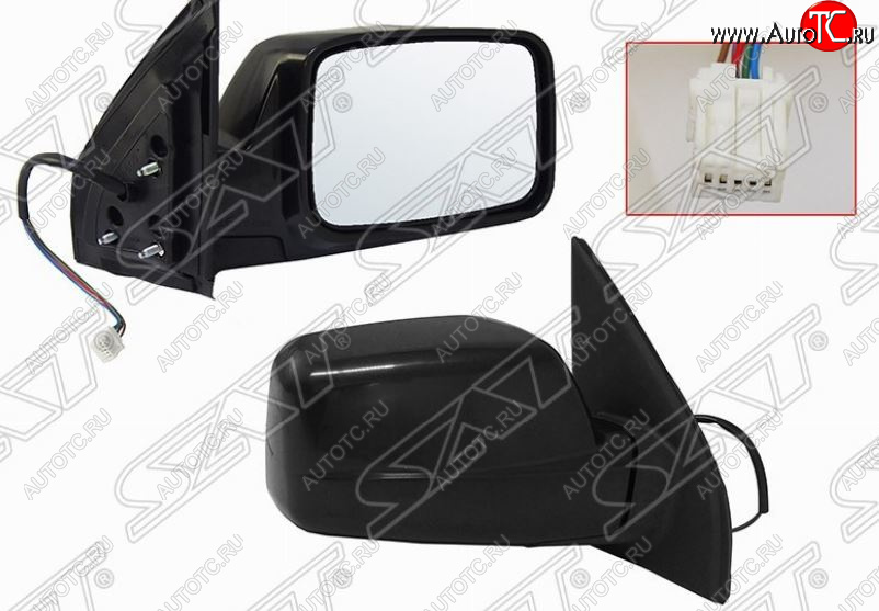 2 099 р. Боковое правое зеркало заднего вида SAT (3 контакта)  Nissan X-trail  1 T30 (2000-2003) дорестайлинг (Неокрашенное)  с доставкой в г. Пермь