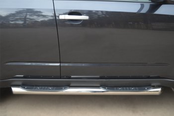 22 549 р. Защита порогов (Ø76 мм, с проступью, нержавейка) SLITKOFF  Nissan X-trail  2 T31 (2007-2011) дорестайлинг (с пластиковой заглушкой на торцах)  с доставкой в г. Пермь. Увеличить фотографию 3