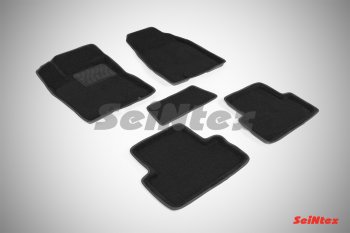 Комплект 3D ковриков в салон (ворсовые / чёрные) Seintex Nissan X-trail  2 T31 (2007-2015) дорестайлинг, рестайлинг