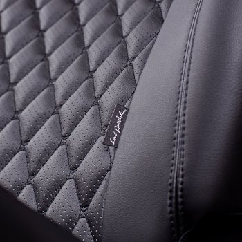 13 949 р. Чехлы для сидений Lord Autofashion Байрон (экокожа, раздельная спинка и сиденья, 2 П и 1 Г-образных подголовника)  Nissan X-trail  2 T31 (2007-2015) дорестайлинг, рестайлинг (Черный, вставка черная, строчка черная)  с доставкой в г. Пермь. Увеличить фотографию 2