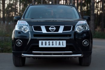 16 899 р. Защита переднего бампера (2 трубы Ø63 и 42 мм, нержавейка) SLITKOFF Nissan X-trail 2 T31 рестайлинг (2010-2015)  с доставкой в г. Пермь. Увеличить фотографию 3