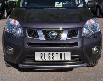 15 299 р. Защита переднего бампера (Ø76 мм, нержавейка) SLITKOFF Nissan X-trail 2 T31 рестайлинг (2010-2015)  с доставкой в г. Пермь. Увеличить фотографию 2