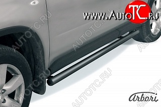 6 119 р. Защита штатных порогов (рестайлинг) Arbori (черная, d57 mm). Nissan X-trail 2 T31 дорестайлинг (2007-2011)  с доставкой в г. Пермь