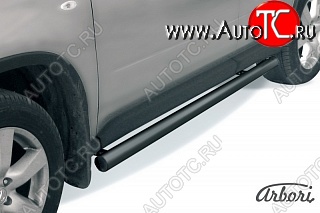 6 569 р. Защита штатных порогов (рестайлинг) Arbori (черная, d76 mm). Nissan X-trail 2 T31 дорестайлинг (2007-2011)  с доставкой в г. Пермь