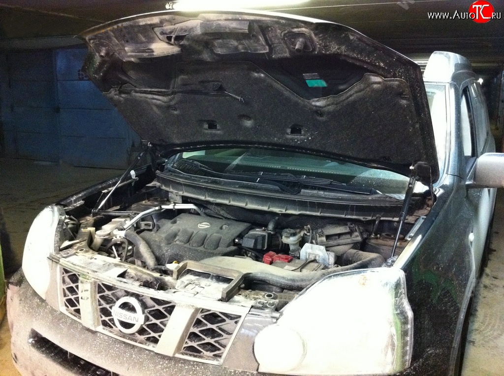 4 099 р. Упор капота Sport  Nissan X-trail  2 T31 (2007-2011) дорестайлинг  с доставкой в г. Пермь