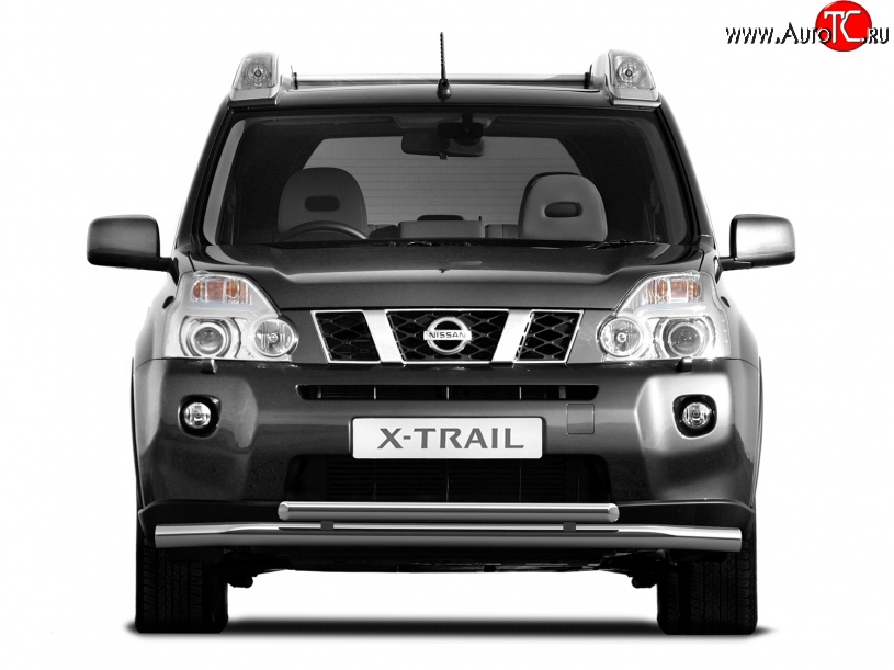 7 899 р. Двойная защита переднего бампера из труб диаметрами по 63 мм Petroil Tuning  Nissan X-trail  2 T31 (2007-2011) дорестайлинг  с доставкой в г. Пермь