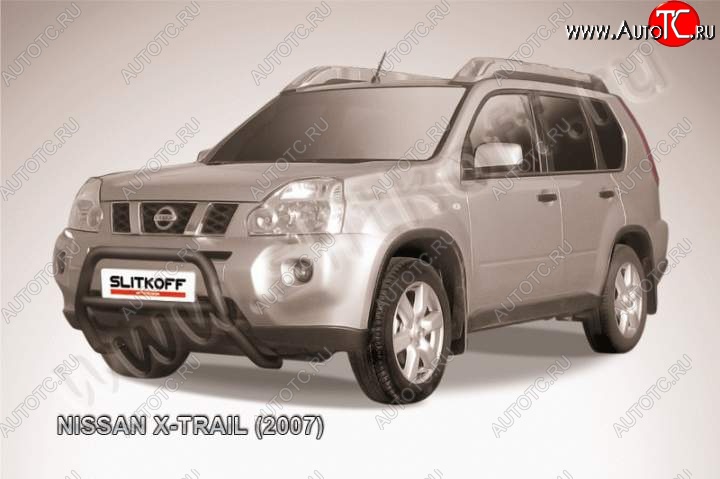 16 899 р. Кенгурятник d57 низкий  Nissan X-trail  2 T31 (2007-2011) дорестайлинг (Цвет: серебристый)  с доставкой в г. Пермь