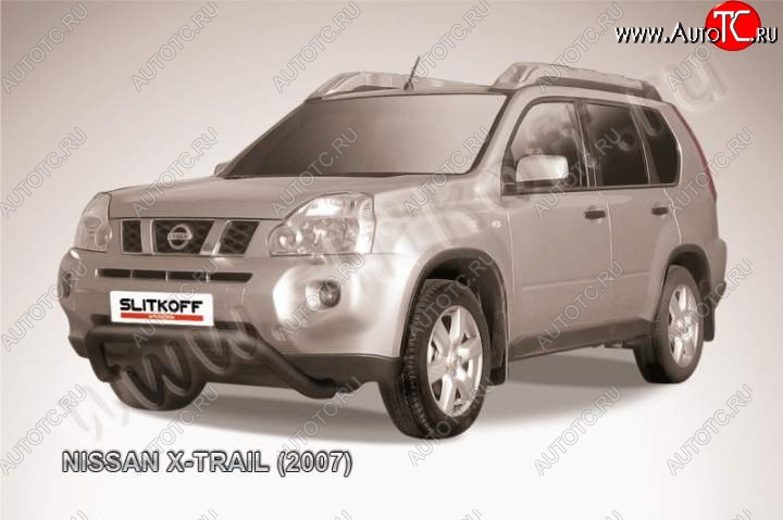 20 999 р. Кенгурятник d76 низкий мини  Nissan X-trail  2 T31 (2007-2011) дорестайлинг (Цвет: серебристый)  с доставкой в г. Пермь