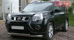Защита переднего бампера двойная Souz-96 (d76/60) Nissan X-trail  2 T31 (2010-2015) рестайлинг