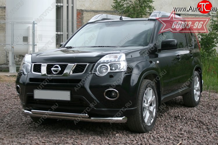 19 664 р. Защита переднего бампера двойная Souz-96 (d76/60)  Nissan X-trail  2 T31 (2010-2015) рестайлинг  с доставкой в г. Пермь