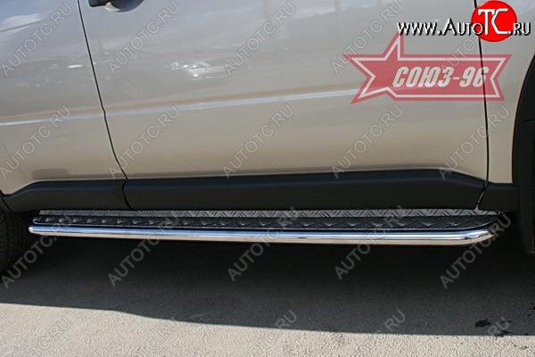 14 039 р. Защита порогов с листом Souz-96 (d42).  Nissan X-trail  2 T31 (2007-2011) дорестайлинг  с доставкой в г. Пермь